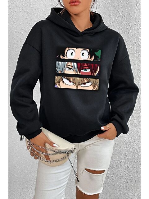 uyguntarz Unisex Makima Hugging Denji Baskılı Sweatshirt - S000268273-19351