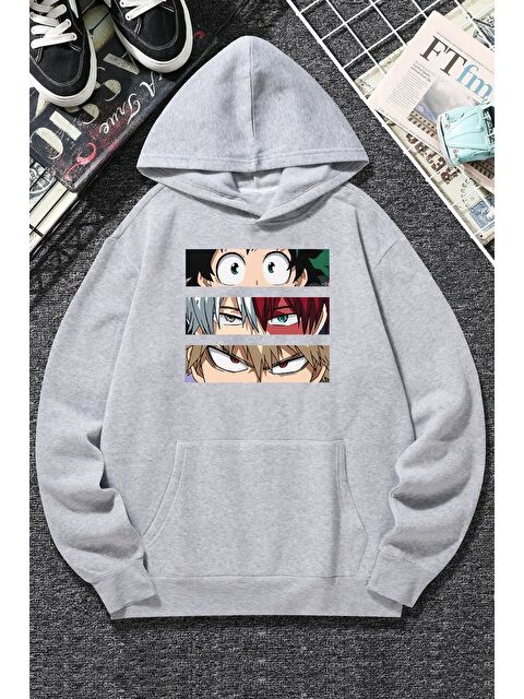 uyguntarz Unisex Makima Hugging Denji Baskılı Sweatshirt - S000268273-20600