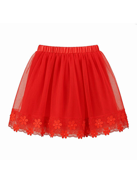 Myhanne Beli Lastikli Tüllü Çiçekli Kız Çoçuk Etek 6997 - S000370598-20045