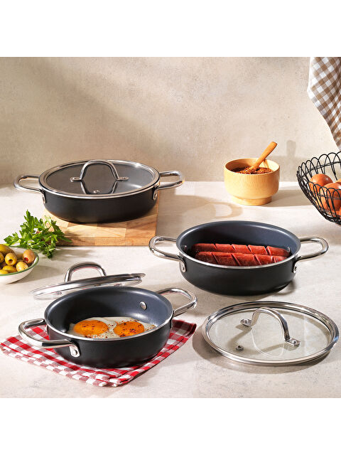 SCHAFER Everyday 3 lü Sahan Seti 6 Parça-Antrasit - S000511566-29666