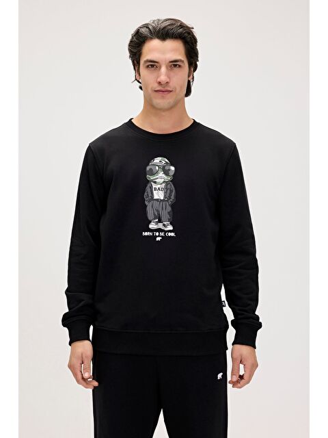 Bad Bear Gator Siyah Erkek Baskılı Sweatshirt - S000259615-19351