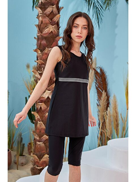 Remsa Mayo Yarı Kapalı Tesettür Mayo Sıfır Kol 720-011 Esma - S000121873-19351