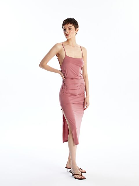 KOOR Kadın Pembe Uzun Elbise Bgh07