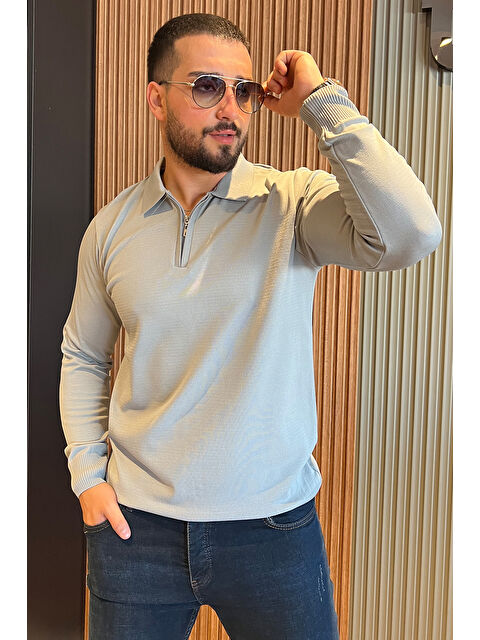 Mishar İtalia Polo Yaka Yarım Fermuarlı Erkek Triko Kazak - S000324294-20600