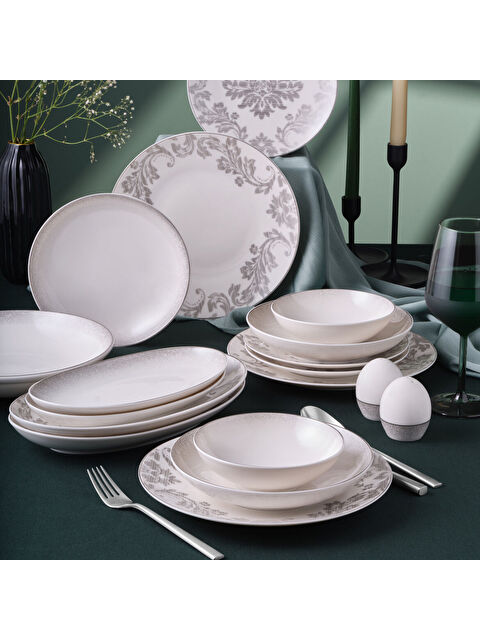 GÜRAL PORSELEN Camelia 54 Parça 12 Kişilik Yemek Takımı 65851 - S000274517-23173