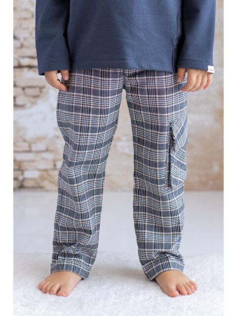 MİNİNİO Erkek Bebek Ekose Pantolon - Kahverengi Ekose - S000363707-19413