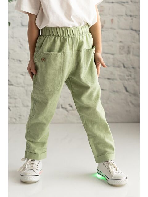 Mi·ni·ni·o Erkek Bebek Cep Detaylı Keten Pantolon - S000363712-18194