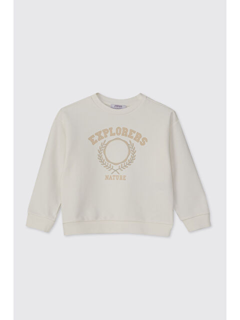 Panço Erkek Bebek Baskılı Ekru Sweatshirt - S000514487-19965