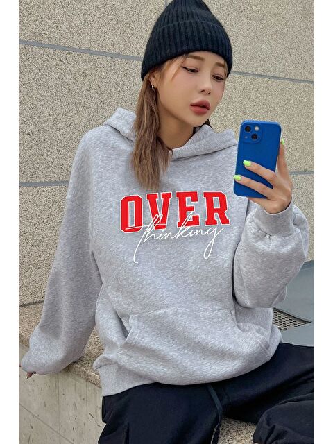 uyguntarz Unisex Over Thinking Baskılı Sweatshirt - S000268937-20600