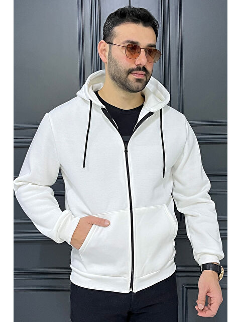 Mishar İtalia Kapüşonlu  3 İplik Şardonlu Fermuarlı Sweatshirt - S000324288-20063