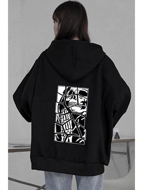 uyguntarz Unisex Skullcracked Baskılı Sweatshirt - S000268903-19351