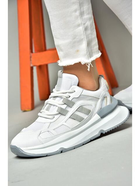 Fox Shoes S9730176 Beyaz/Gri Kadın Sneakers - S000152335-37227
