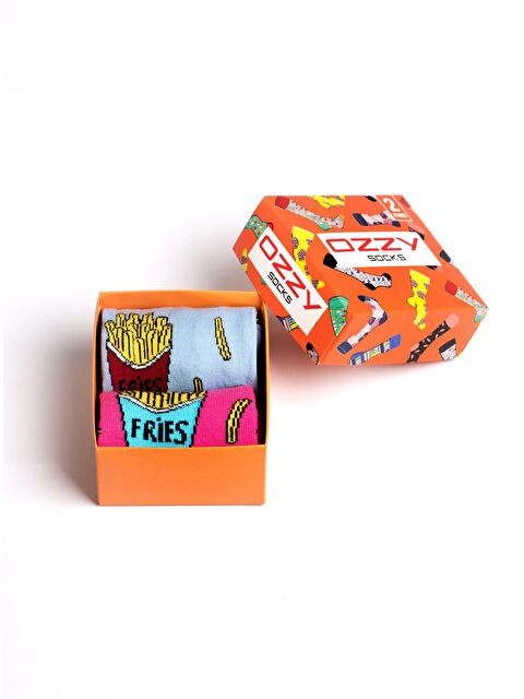 Ozzy Socks Çiftler için 2 li FRIES Desen  Hediye paketi - S000128865-37270
