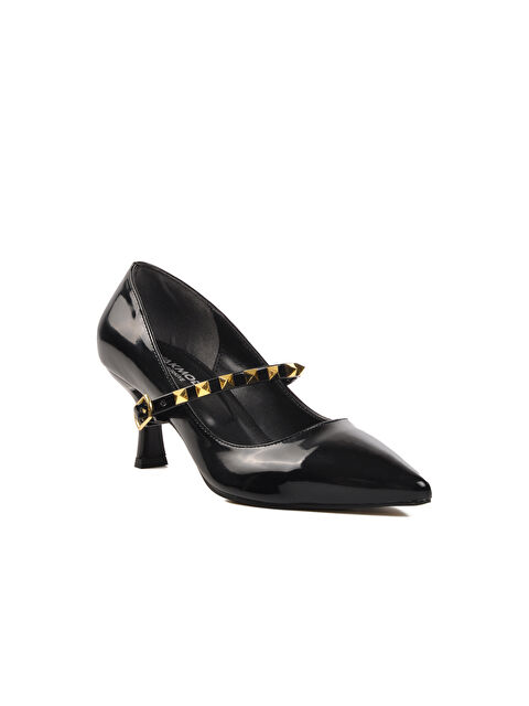 Ayakmod Siyah Rugan İnce Topuklu Kadın Abiye Ayakkabı 458297 - S000281148-14430