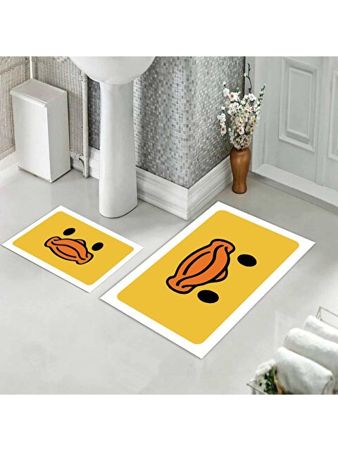 Evmila Baskılı,Desenli Banyo Paspası 2'li 50x60 cm - 60x100cm - S000239812-23173