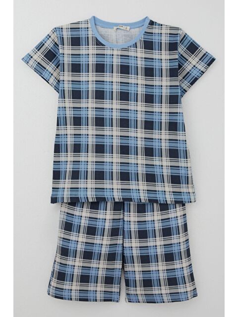 Breeze Erkek Çocuk Şortlu Pijama Takımı Ekose Desenli Karışık Renk (4-8 Yaş) - S000434032-23173