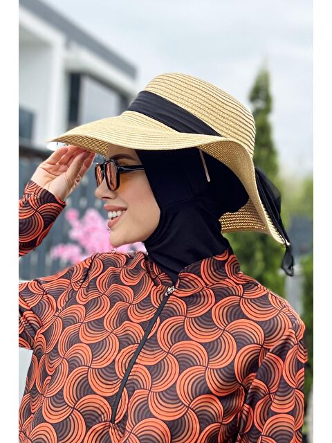 Remsa Mayo Kurdele Detaylı Hasır Şapka Bej RŞ-50 - S000121899-19928