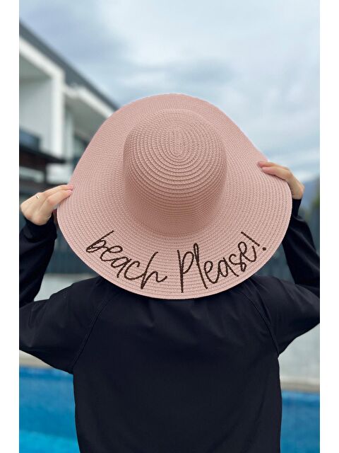Remsa Mayo Beach Please Yazılı Hasır Şapka Pudra RŞ-59 - S000121904-23490
