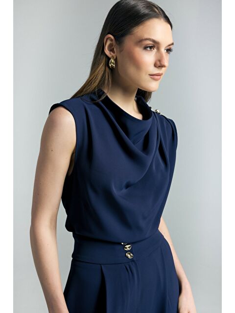 SATEEN Talia Bluz - Lacivert