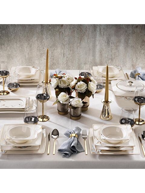 SCHAFER Glamor Rio Yemek Takımı-60 Parça-Beyaz - S000126014-20063
