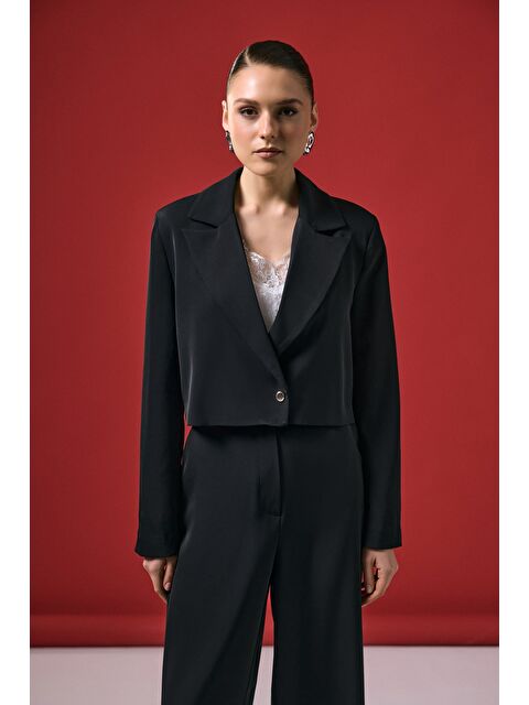 SATEEN Mari Kısa Ceket - Siyah