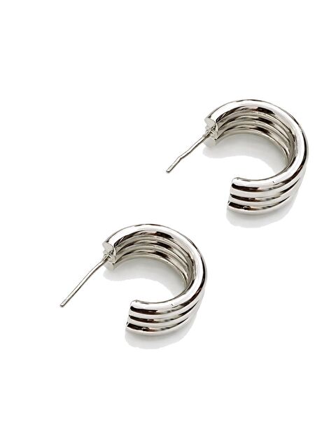 New Obsessions Gümüş Çelik Çizgili Küpe - S000494578-18105