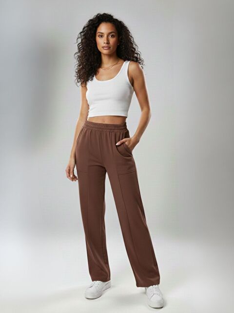 Trendseninle Kahve Premium Modal Kumaş Regular Eşofman Altı - S000503787-19413