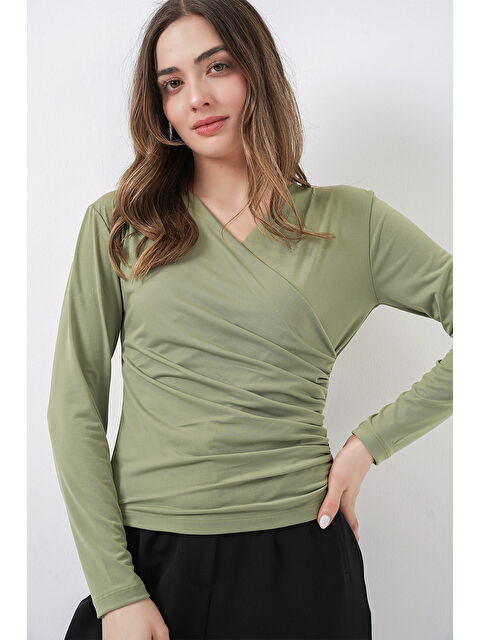 Bigdart 939 Anvelop Yaka Sandy Bluz - Çağla - S000346036-5236