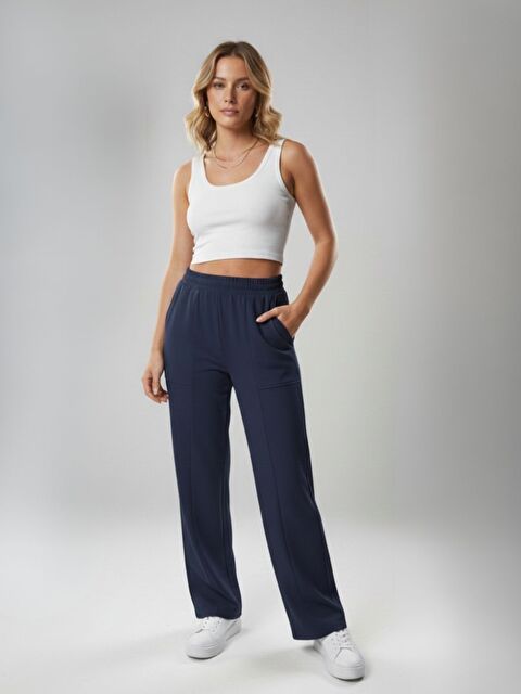 Trendseninle Lacivert Premium Modal Kumaş Regular Eşofman Altı - S000503787-21164