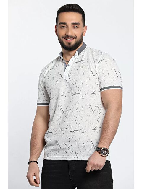 Mishar İtalia Erkek Desenli Elastanlı Polo Yaka Tişört - S000300873-37477