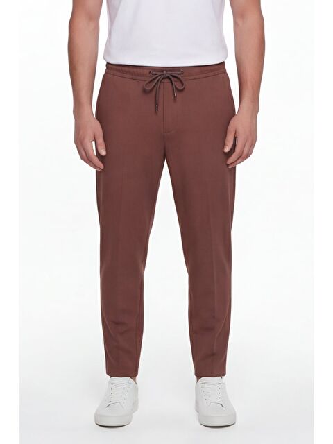 Sabri Özel Giotelli Erkek Tarçın Dar Kesim Slim Fit Pamuklu Dokuma 6 Drop Pantolon