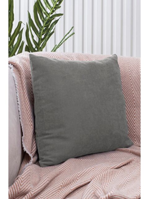 Asdiva Panoroma Süet Dokulu Düz Punch (Panç) İçin Uygun Gri 30x50 Dekoratif Kırlent Kılıfı - S000451622-20600