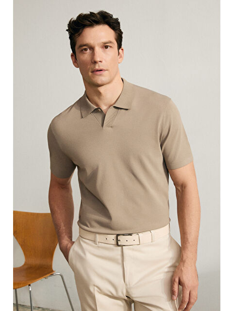 Kiğılı Regular Fit Düğmeli Polo Yaka Örme Tişört