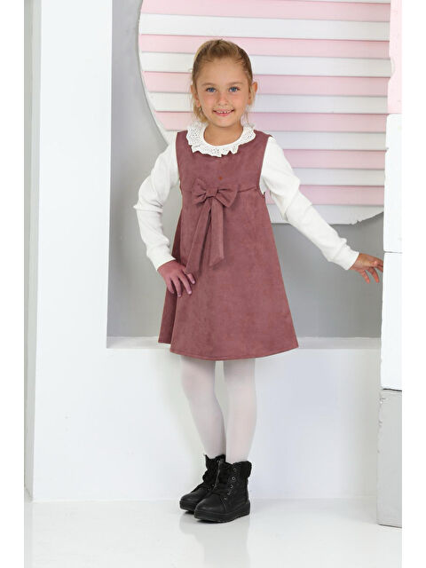 Eftelya Kız Çocuk Süet Kumaş 2'li Elbise (Elbise+Bady Bluz)12177 - S000361552-20028