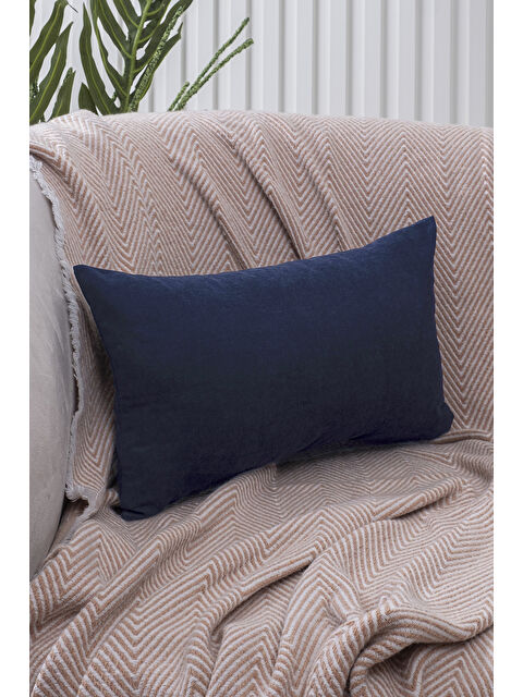 Asdiva Panoroma Süet Dokulu Düz Punch (Panç) İçin Uygun Koyu Lacivert 30x50 Dekoratif Kırlent Kılıfı - S000451622-29672