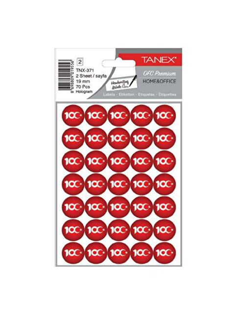Tanex TNX-371 100. Yıl Hologram Etiketi 19 mm 70 Adet - S000124053-20045