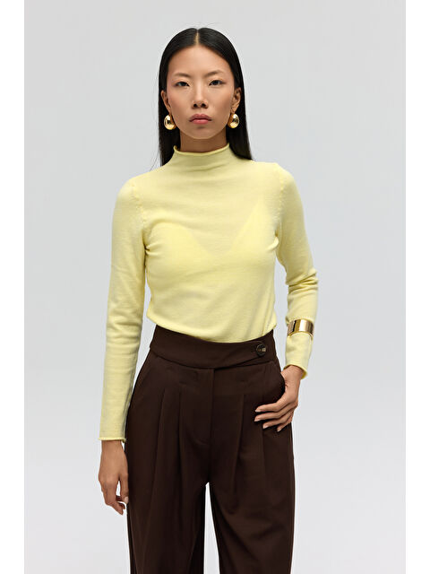 Mai Collection Serina Balıkçı Yaka Sarı İnce Triko - S000511580-20072