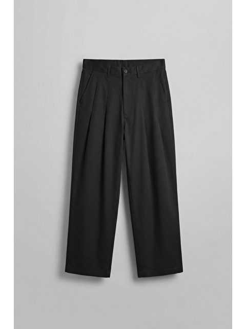 Abluka Online Erkek Süper Baggy Pileli Vintage Pantolon Siyah - S000513933-19351