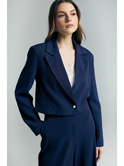 SATEEN Mari Kısa Ceket - Lacivert
