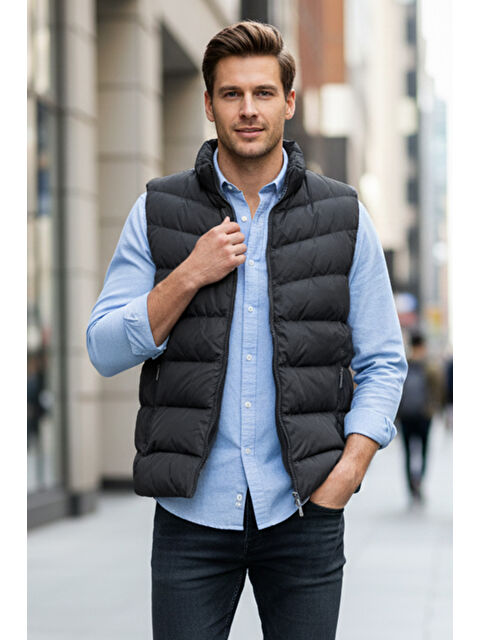 Remsa Erkek İçi Astarlı Şişme Yelek 7065 Siyah - S000493979-19351