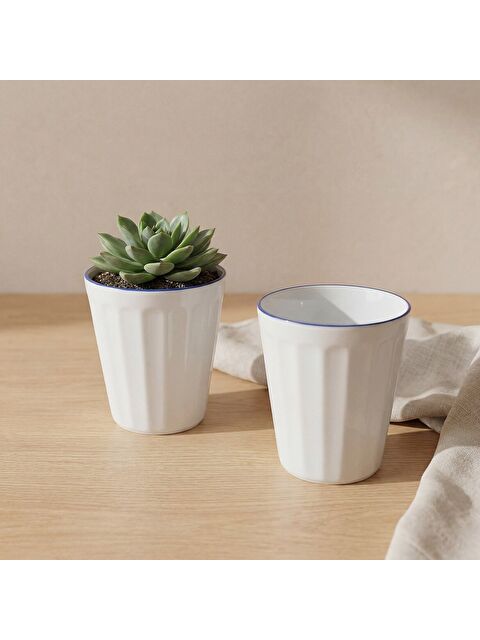 GÜRAL PORSELEN Güral Rölyefli Çok Amaçlı İkili Sunum Bardak Seti Lacivert 383 Cc