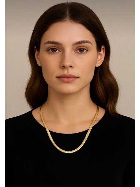 Süperlife Kadın Altın Renk Paslanmaz Çelik İtalyan Zincir Kolye SPRTAKI106 - S000425209-20076