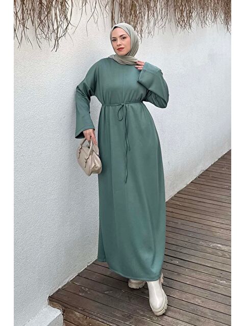 Lamelif İki İplik Elbise Yeşil - S000517797-18194