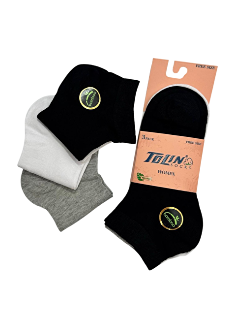Tolin Kadın 3 lü Bambu Patik Çorap Seti 20538 - S000413265-37610