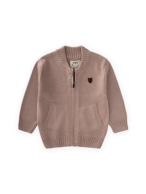 CİGİT Triko Cepli Hırka 2-11 Yaş Bej - S000486551-19928