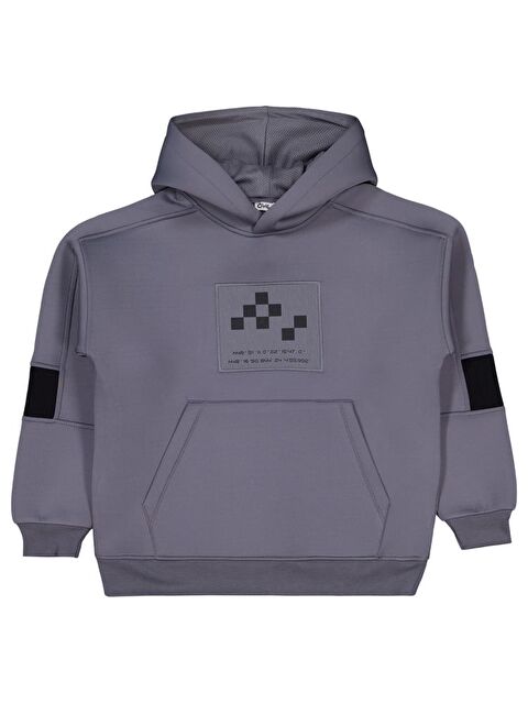 Civil Boys Kordinat Baskılı 10-13 Yaş Sweatshirt - Gri 11-12 Yaş - S000319295-29666