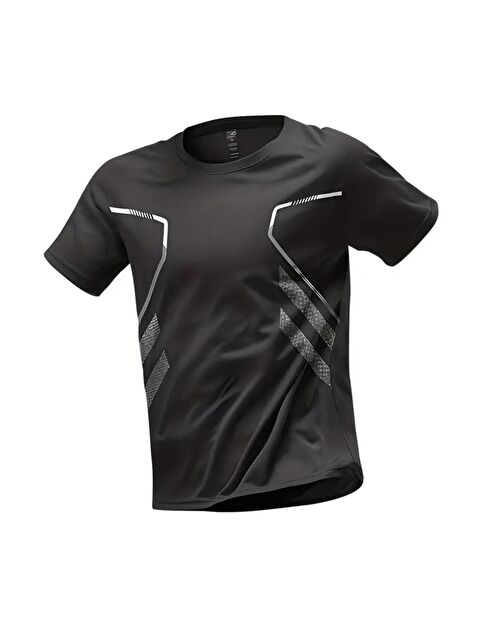 Oksit Fusto Mikro Polyester Slim Fit Performans Antrenman Sporcu Erkek Tişört - S000342352-19351