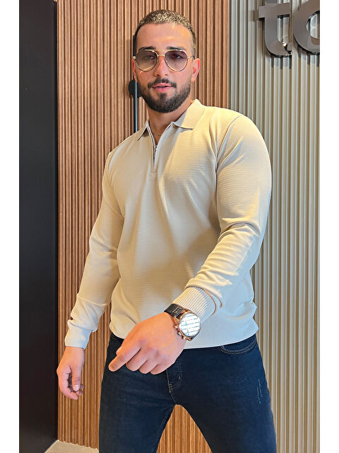 Mishar İtalia Polo Yaka Yarım Fermuarlı Erkek Triko Kazak - S000324294-25636