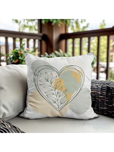 Evmila Sevgililer Günü Özel Kalp Desenli Çift Taraflı Baskılı Kadife Kırlent Kılıfı   43x43 cm - S000334424-23173