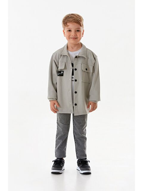 Fullamoda %100 Pamuk Yazı Baskılı Çıtçıtlı 3 Lü Erkek Çocuk Takım - S000381051-20600